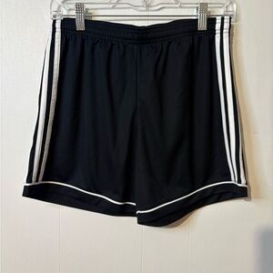 adidas Black Women's Athletic Shorts with White Stripes